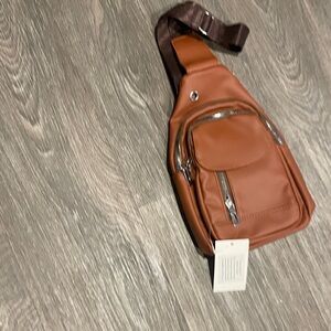 Brown Leather Sling Bag